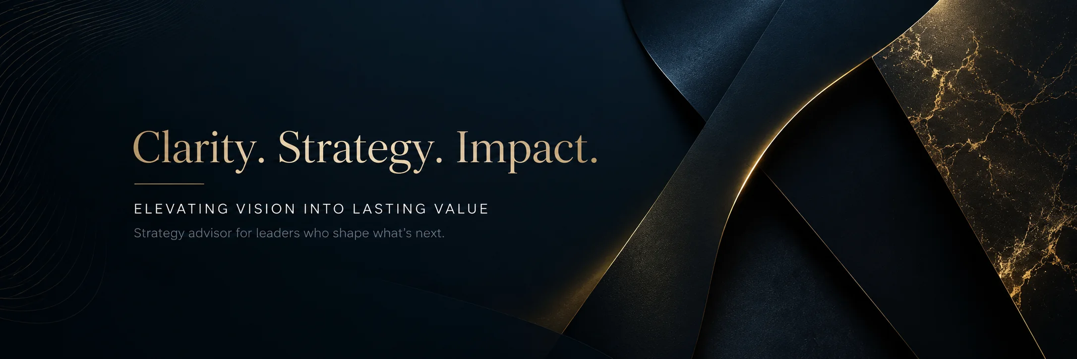 Dark luxury abstract LinkedIn cover photo example with premium black and gold style