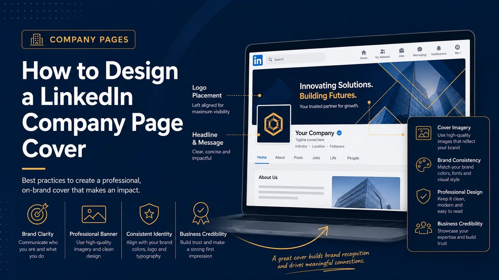 Featured image showing how to design a LinkedIn Company Page cover