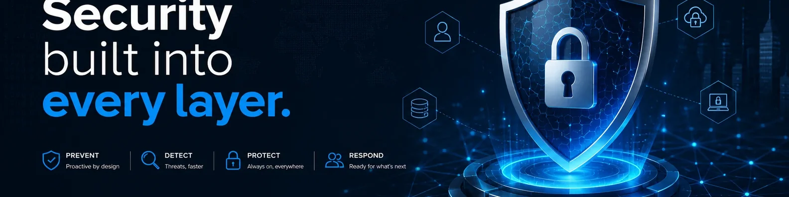 Technology LinkedIn cover photo example with cybersecurity cover