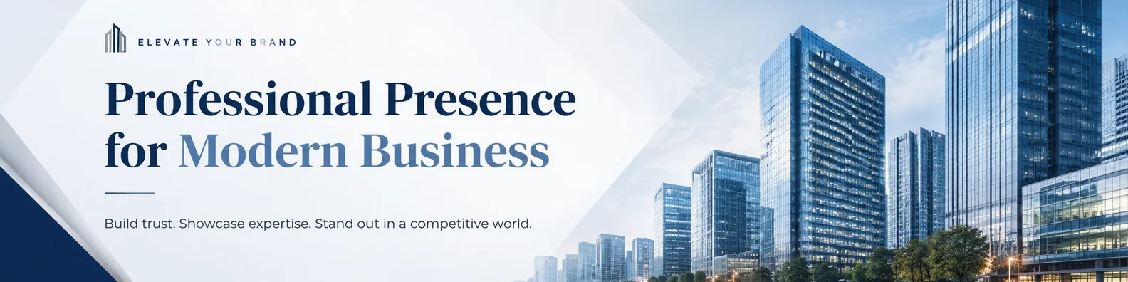 Urban LinkedIn cover photo example with office building background