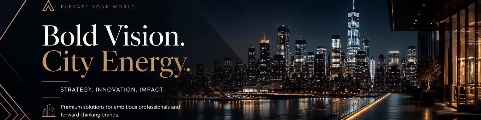 Urban LinkedIn cover photo example with urban night scene